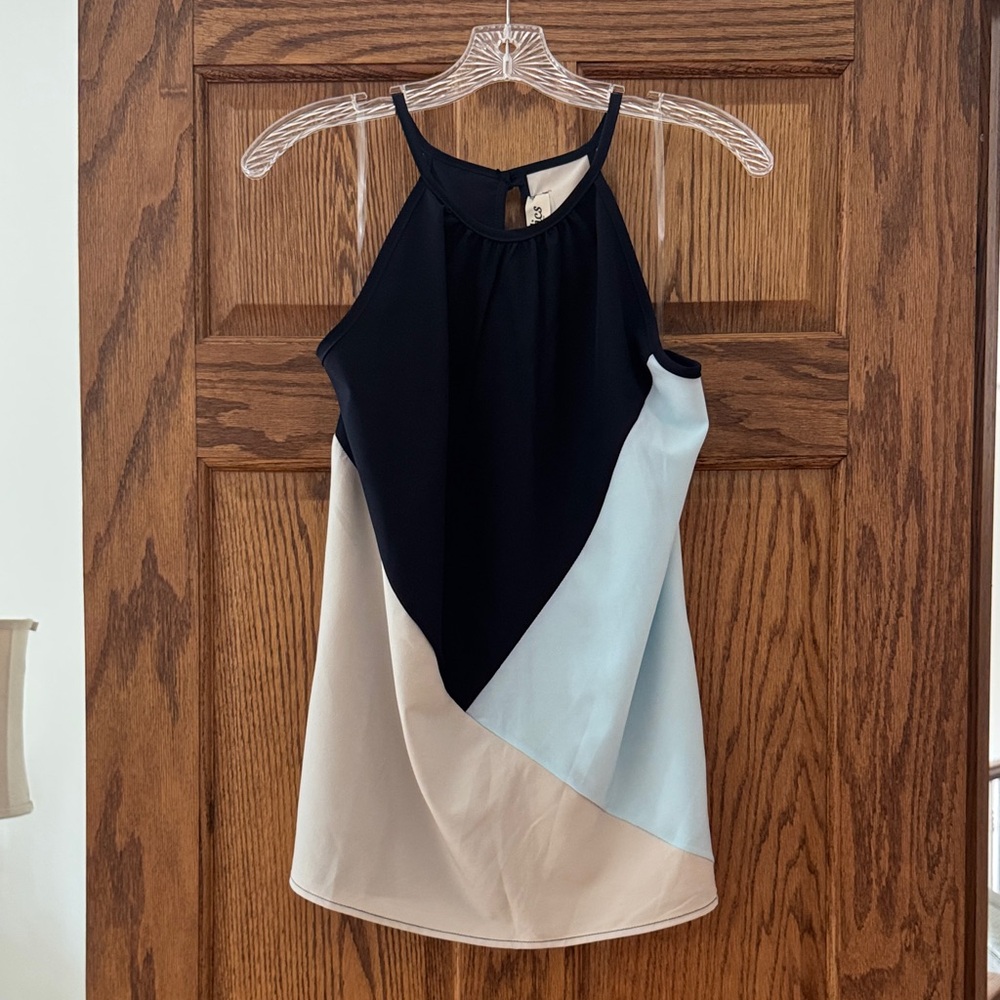 Elegant Sleeveless Women's Camisole in Navy, Cream, and Light Blue